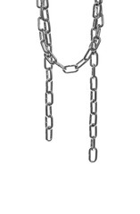 Metal chain isolated on white background with clipping path