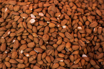 almond nuts background texture food concept