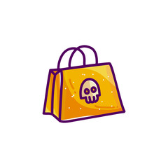 Shopping bag with skull for Halloween