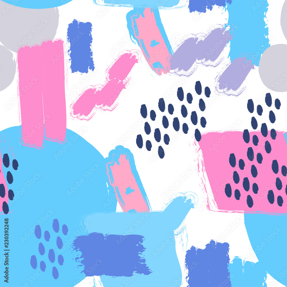 Poster bright abstract shapes. vector seamless pattern