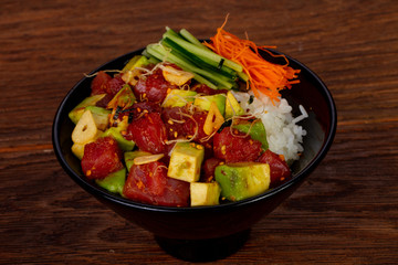 Raw tuna with avocado