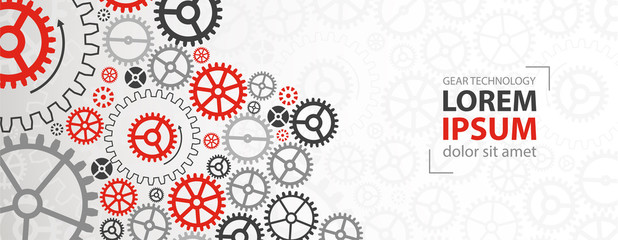 Abstract technological background with various cogwheels. Vector illustration.