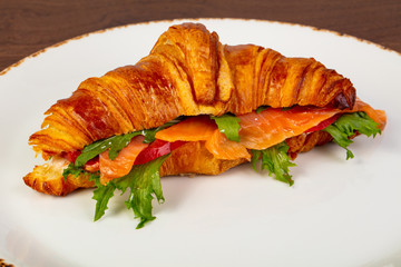 Croissant with salmon