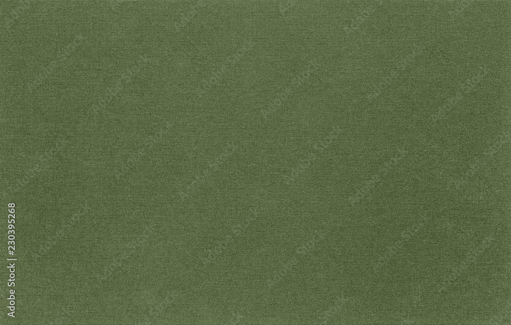 Wall mural abstract green fabric the texture. natural background of rustic linen khaki. the material structure 