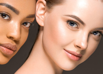 Ethnic beauty women face closeup healthy beautiful natural female protrait