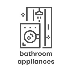 Simple modern line icon. Plumbing sign. Vector illustration. Bathroom appliances symbol.