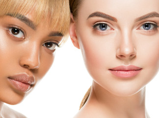 Ethnic beauty women face closeup healthy beautiful natural female protrait