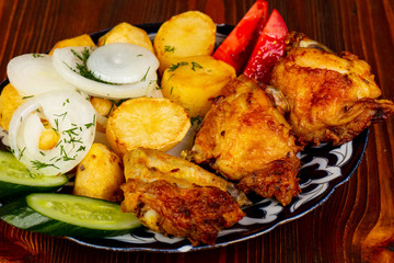 Roasted chicken with potato