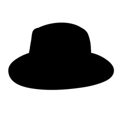 vector, on a white background, black silhouette of a men's fashionable hat