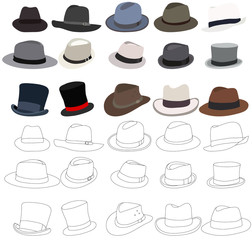set of men's hats