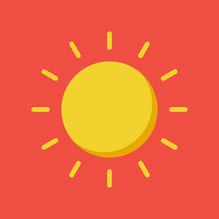 Sun flat icon on isolated transparent background.	