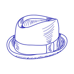 sketch of a fashionable men's hat