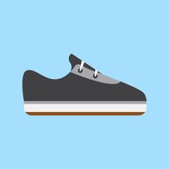 Sneakers flat icon on isolated transparent background.	