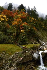 Autumn landscape close to Mt. Gongga in Sichuan, China