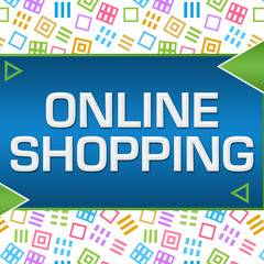Fototapeta na wymiar Online Shopping Colorful Squares Triangles 