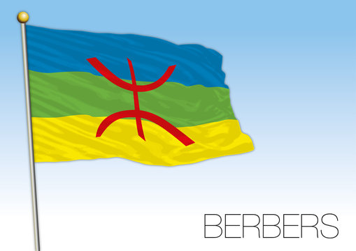 Berber population flag, North Africa, vector illustration