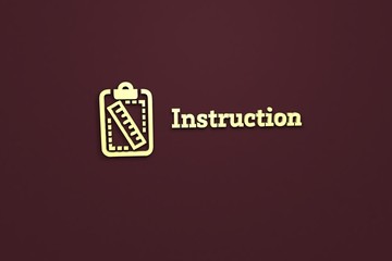 Text Instruction with yellow 3D illustration and brown background