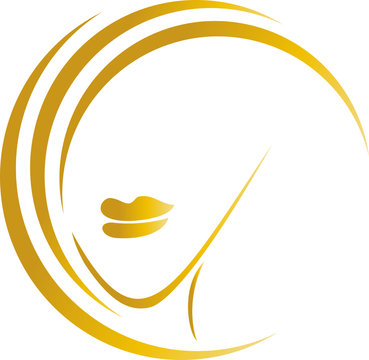 golden woman face silhouette logo clip art preview