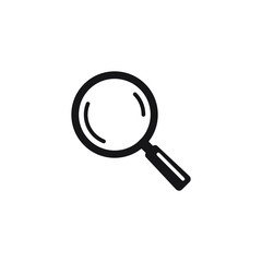 Search icon. Magnifying glass icon, vector magnifier or loupe sign.