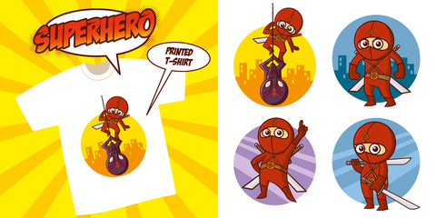 Superhero character Superheroes Set Vector illustration design