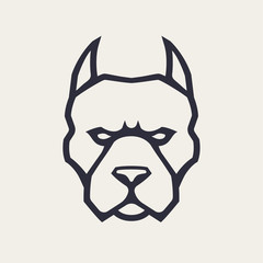 Pitbull Mascot Vector Icon