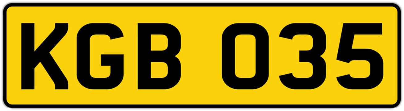 vehicle licence plates marking in England, United Kingdom, and Great Britain