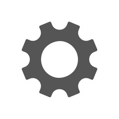 Gear Icon vector. Simple flat symbol. Perfect Black pictogram illustration on white background.