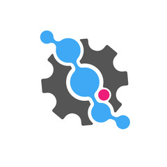 Techno - vector logo template concept illustration. Gear factory sign. Technology mechanical symbol. Design element.