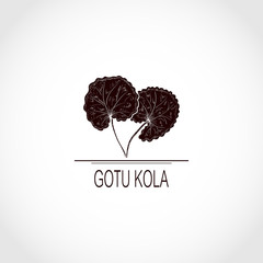 Gotu kola. leaf. Logo, embleml. Silhouette