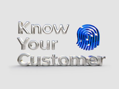 KYC - Know Your Customer, business concept, process of a business verifying the identity of its clients and assessing potential risks of illegal intentions for the business relationship
