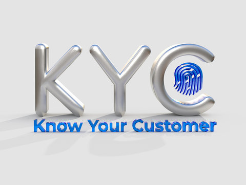 KYC - Know Your Customer, business concept, process of a business verifying the identity of its clients and assessing potential risks of illegal intentions for the business relationship