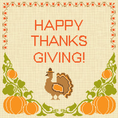 Embroidered Thanksgiving card