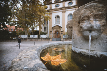 Brunnen in Speyer im Herbst
