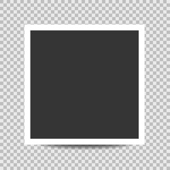 Vector blank photo frames with shadow effects isolated on background. Stock vector illustration