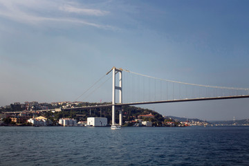 View of Bosphorus bridge and European side of Istanbul.
