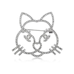 Diamond brooch isolated on white