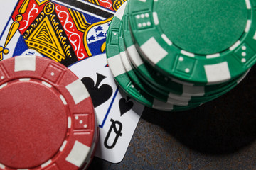 Naklejka premium poker chips and cards