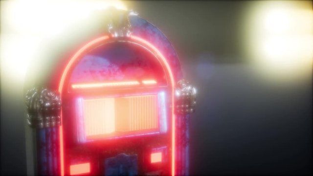 retro jukebox in the dark