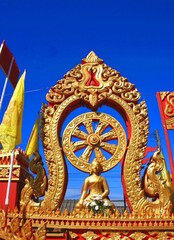  Buddha  sculpture decoration in festival religion in south Thailand