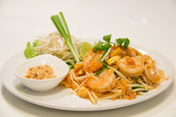 Pad Thai Stir-Fried Rice Noodle with Shrimp
