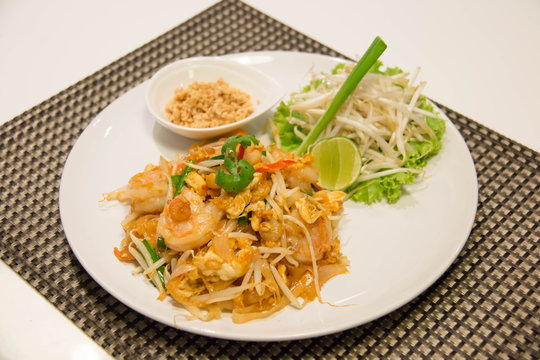 Pad Thai Stir-Fried Rice Noodle with Shrimp.