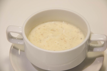 cream soups  in white
