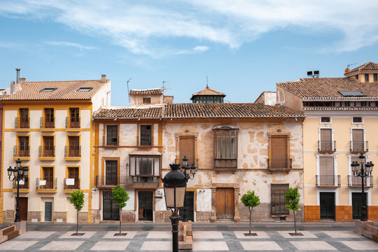 Ancient buildings at Lorca main square, Plaza de Espa&ntilde;a