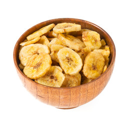 banana chips isolated on white