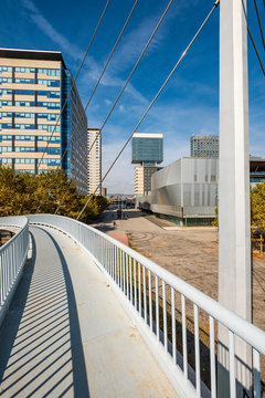Pedestrian bridge with access for people with mobility difficulties (for wheelchairs)