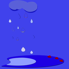 water drops on blue background