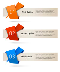 One, two, three options - vector banners - Illustration