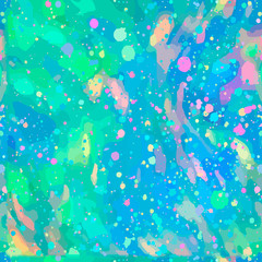 Seamless pattern from color splashes and smudges. Abstract seaml