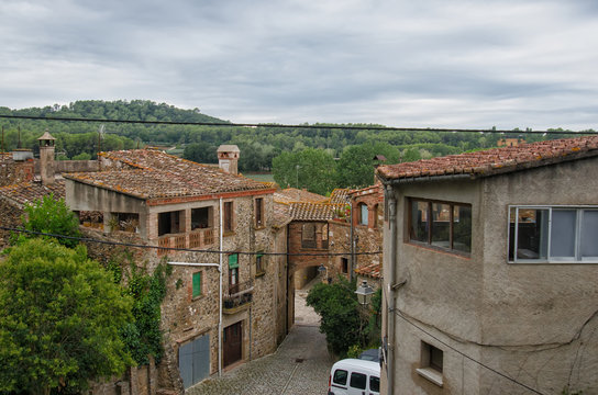 Spain, Pubol. Street near Gala Dali Castle