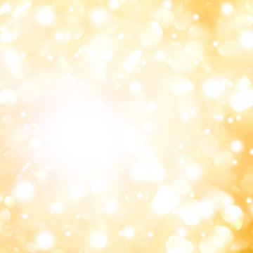 abstract blur glowing gold and yellow color background with bokeh ,snow and shine star for merry christmas and happy new year